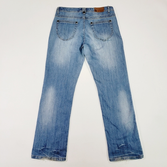 RUE BLUE ♡ Sweet Thin Stretchy Comfy Denim Faded 'n Distressed Blue Jeans 8 - Picture 14 of 14